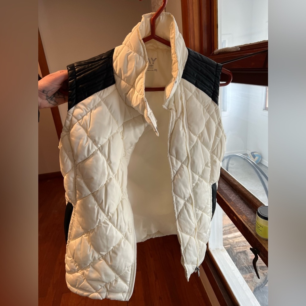 Marc New York puffer vest with faux leather shoulder detail XS